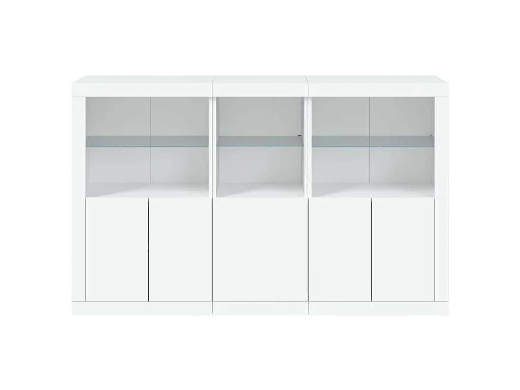 Aparador com luzes LED 162x37x100 cm branco
