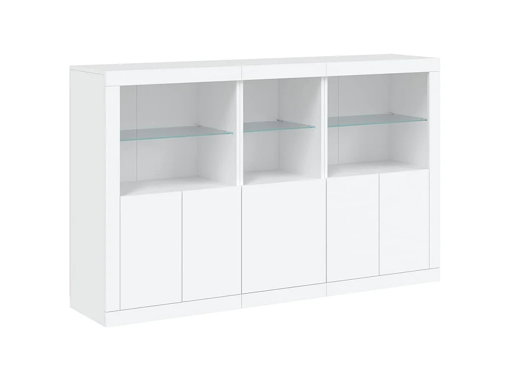 Buffet avec lumières LED blanc 162x37x100 cm