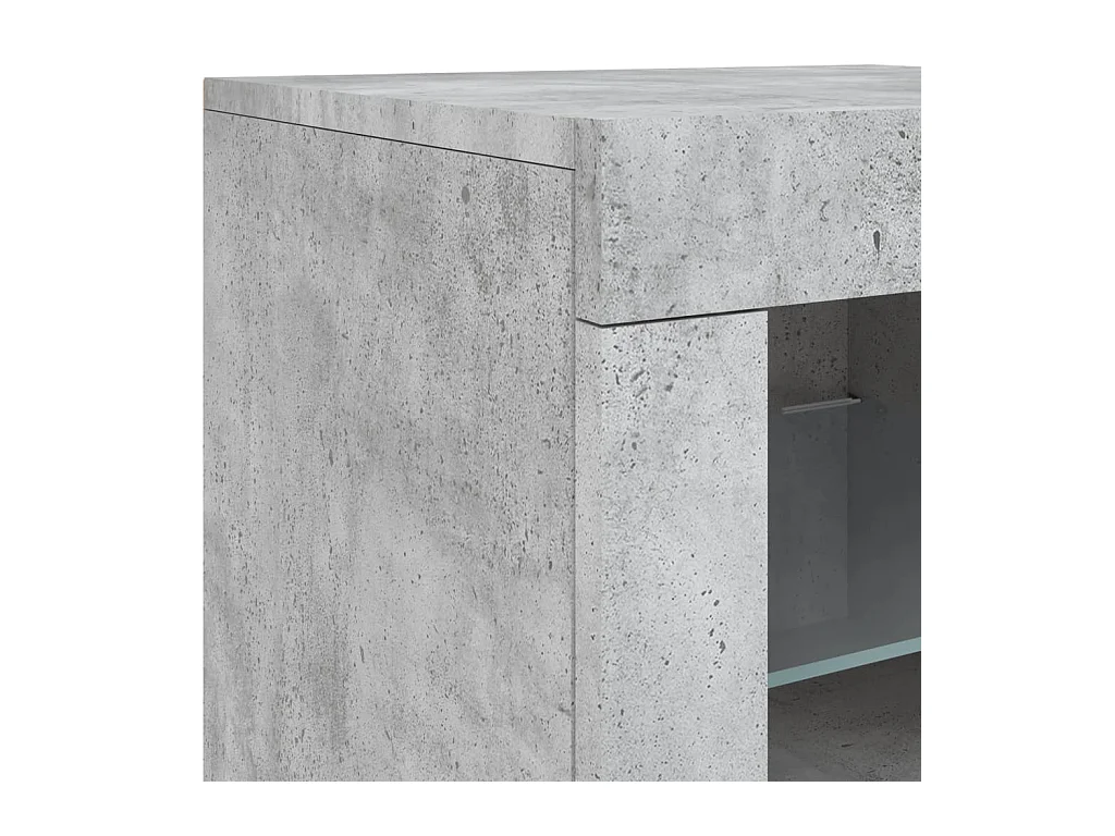 Buffet avec lumières LED gris béton 162x37x67 cm