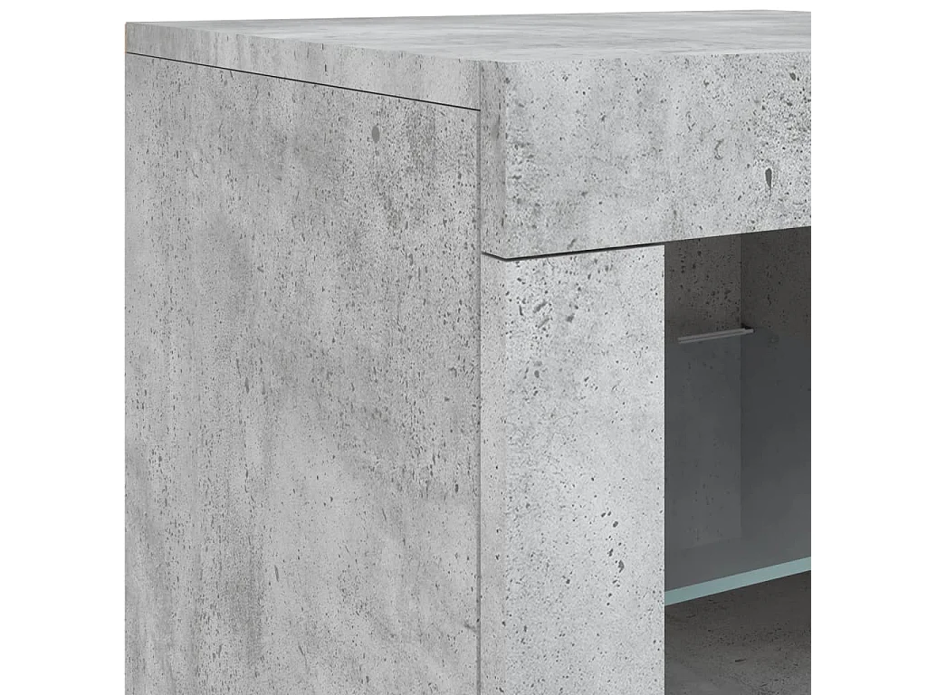 Sideboard mit LED-Leuchten Betongrau 162x37x67 cm