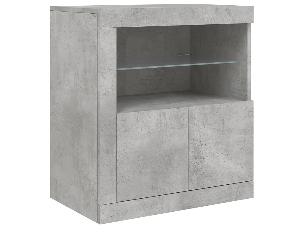 Dressoir met LED-verlichting 162x37x67 cm betongrijs