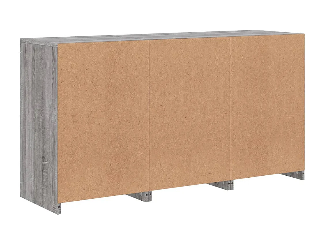 Dressoir met LED-verlichting 123x37x67 cm grijs sonoma eiken