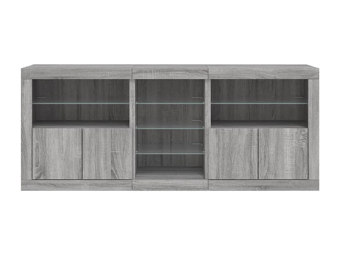 Sideboard mit LED-Leuchten Grau Sonoma 162x37x67 cm