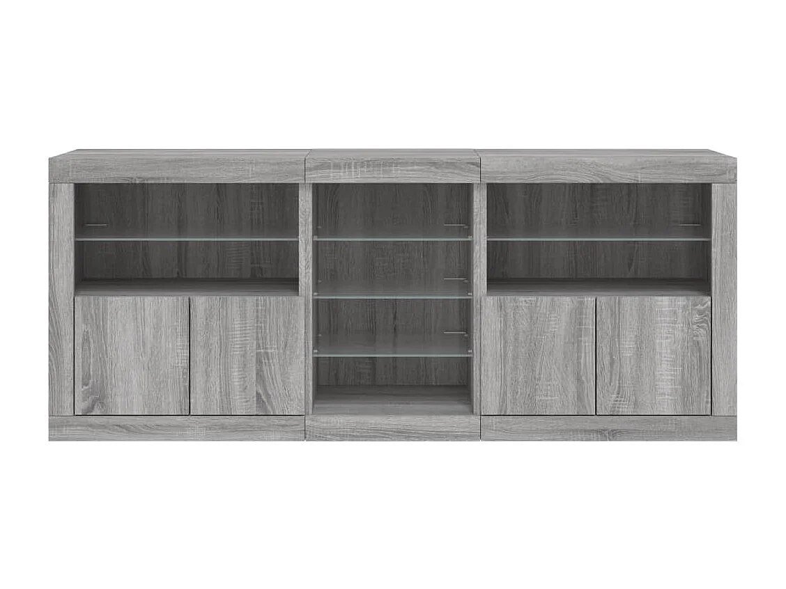 Sideboard mit LED-Leuchten Grau Sonoma 162x37x67 cm