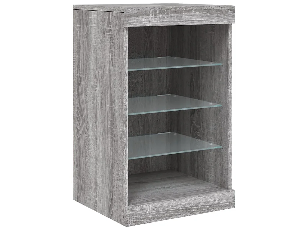 Aparador com luzes LED 162x37x67 cm cinzento sonoma