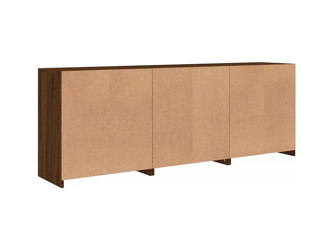 Buffet avec lumières LED chêne marron 181,5x37x67 cm