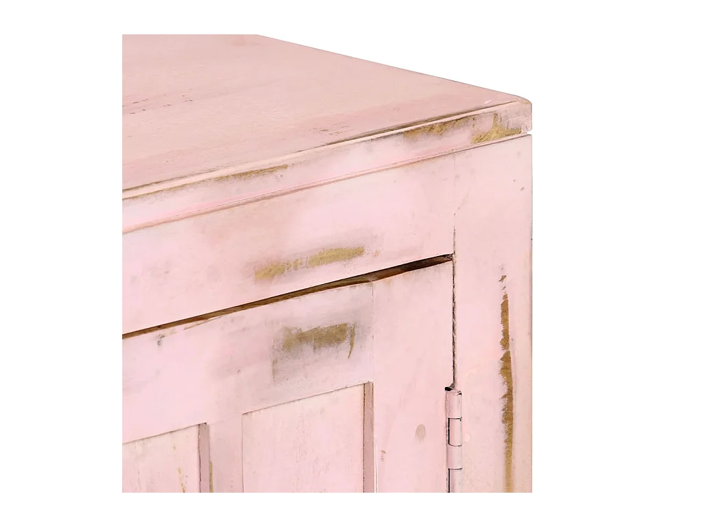 Credenza Rosa Chiaro 110x35x70 cm in Legno Massello di Mango