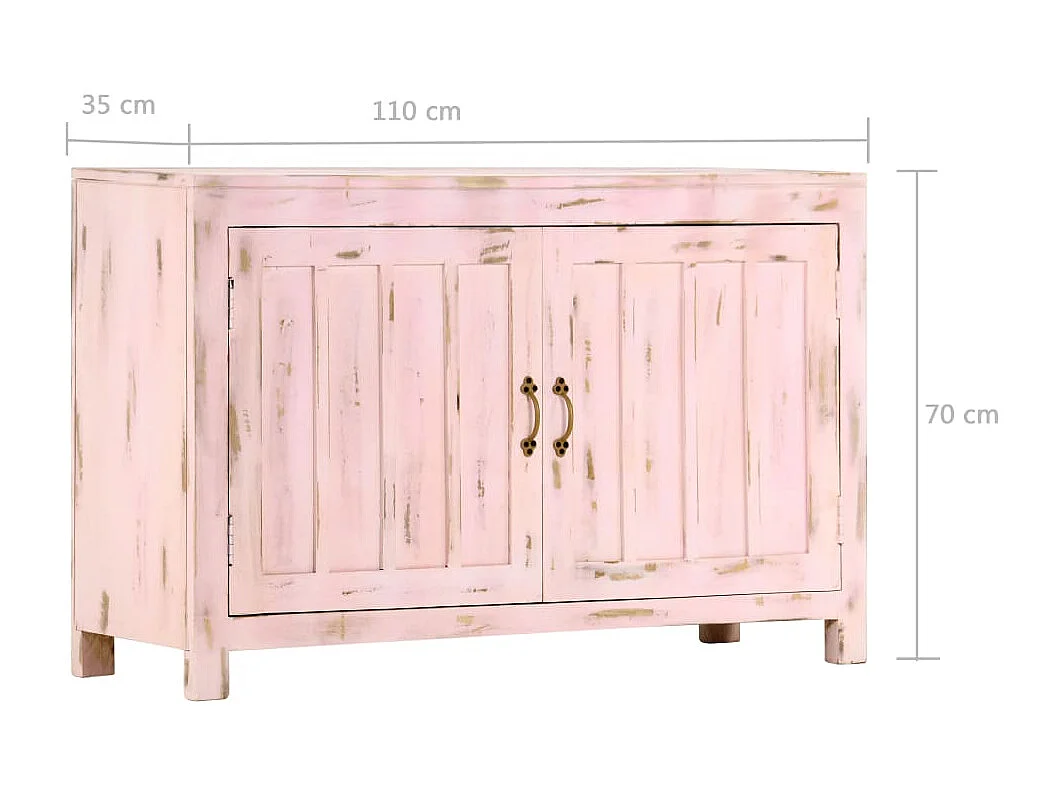 Sideboard Hellrosa 110x35x70 cm Massivholz Mango