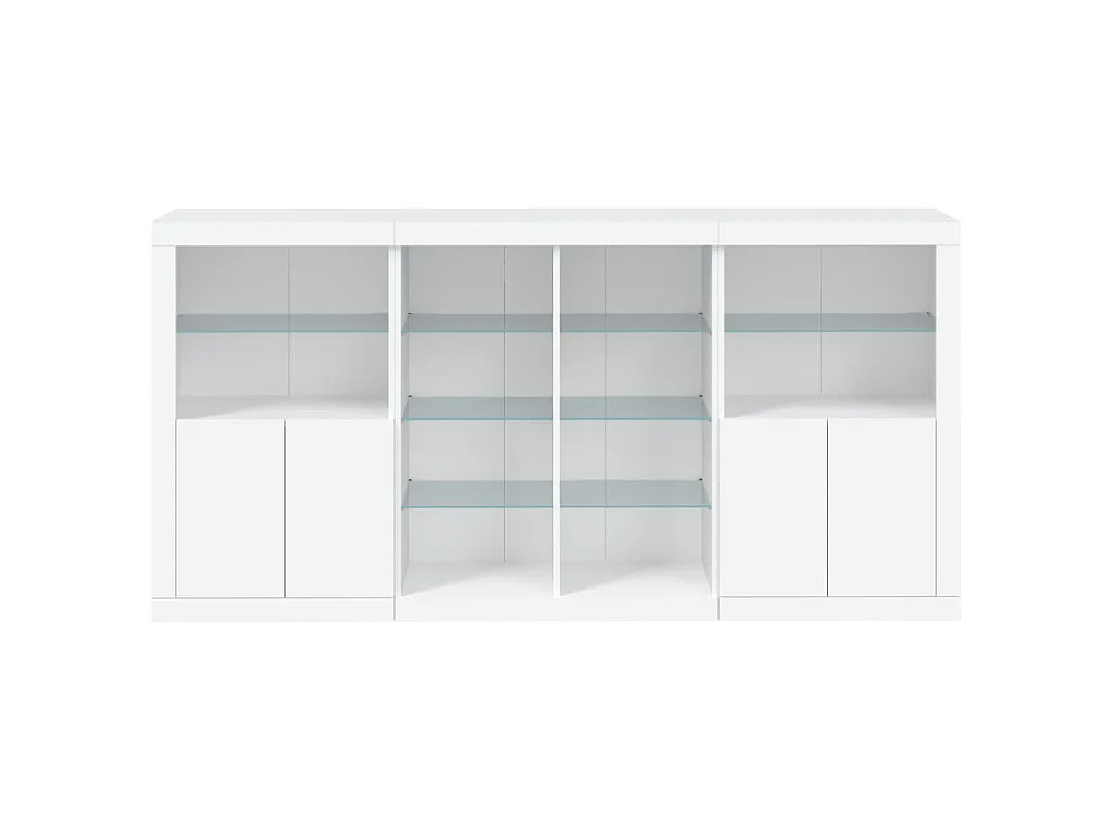 Buffet avec lumières LED blanc 202x37x100 cm
