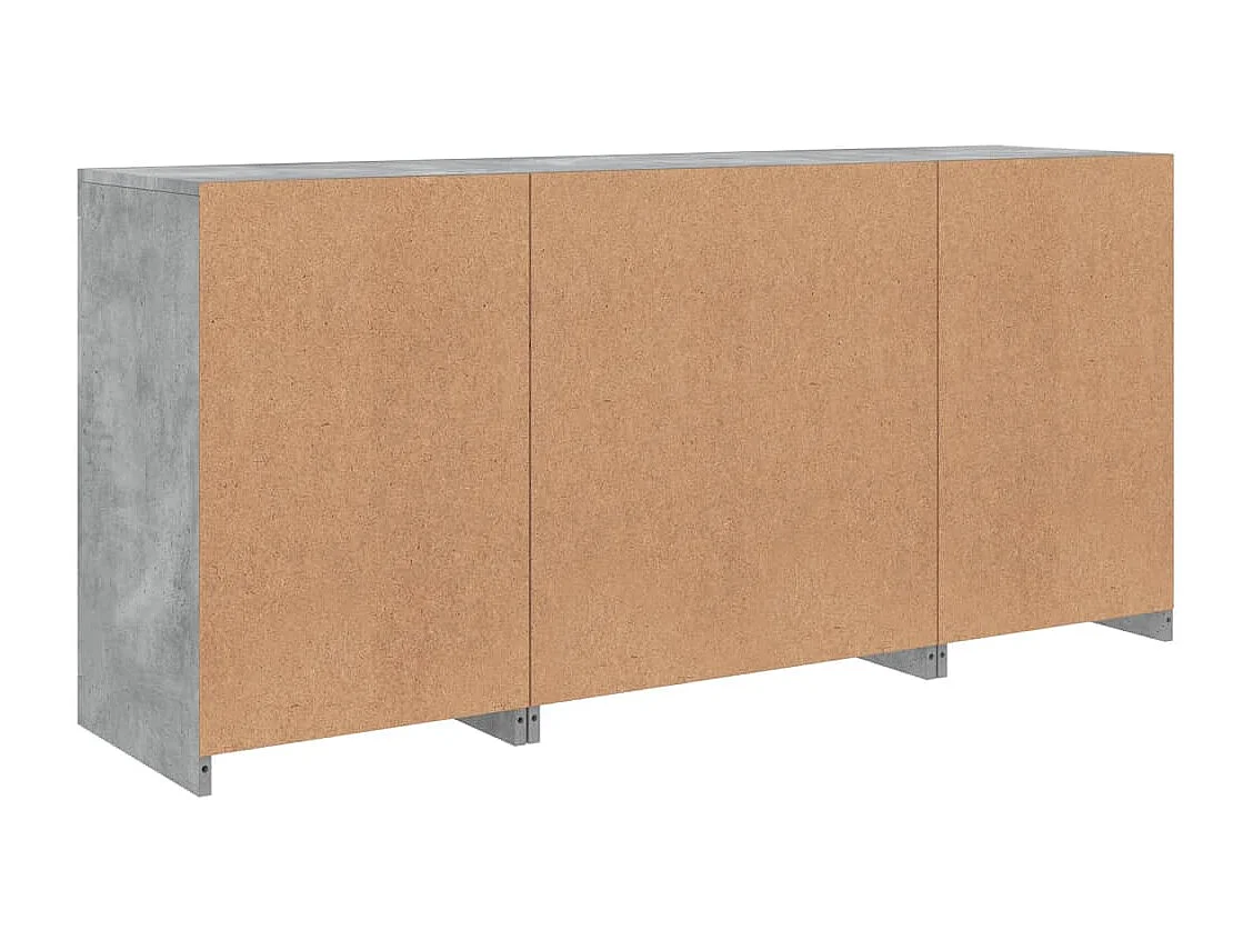 Dressoir met LED-verlichting 142,5x37x67 cm betongrijs