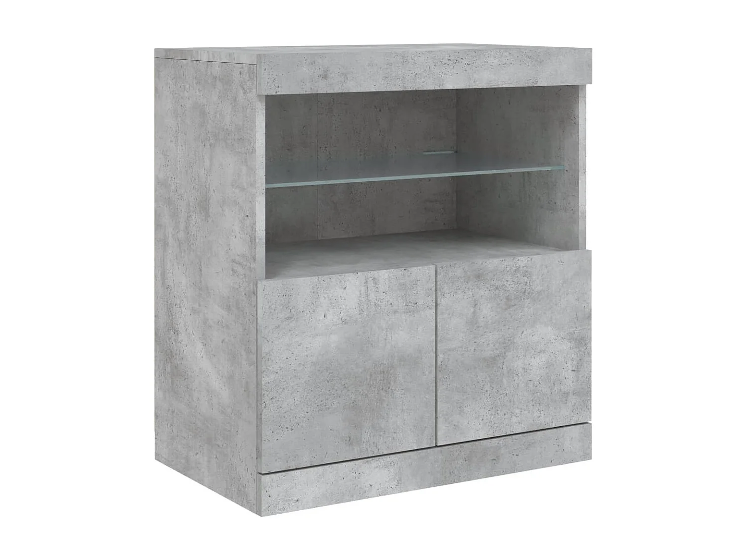 Dressoir met LED-verlichting 142,5x37x67 cm betongrijs