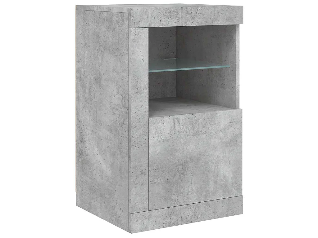 Buffet avec lumières LED gris béton 142,5x37x67 cm