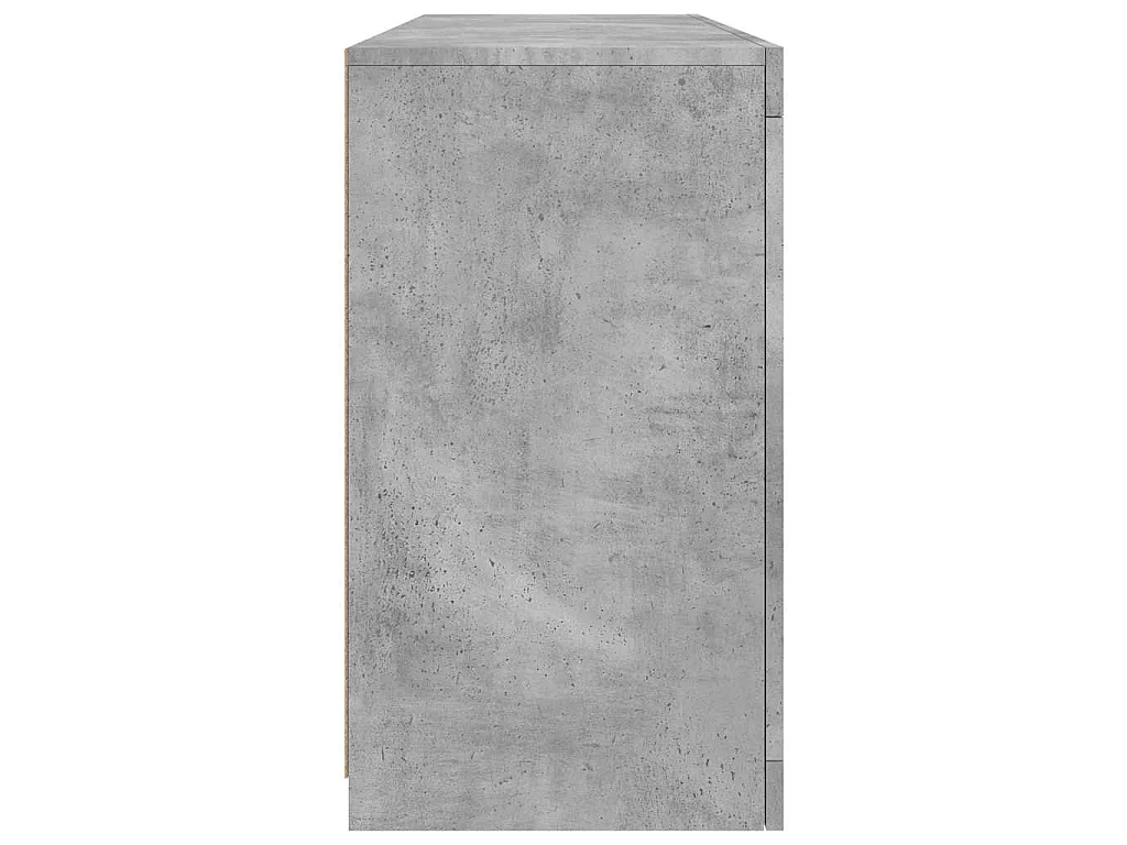 Buffet avec lumières LED gris béton 142,5x37x67 cm
