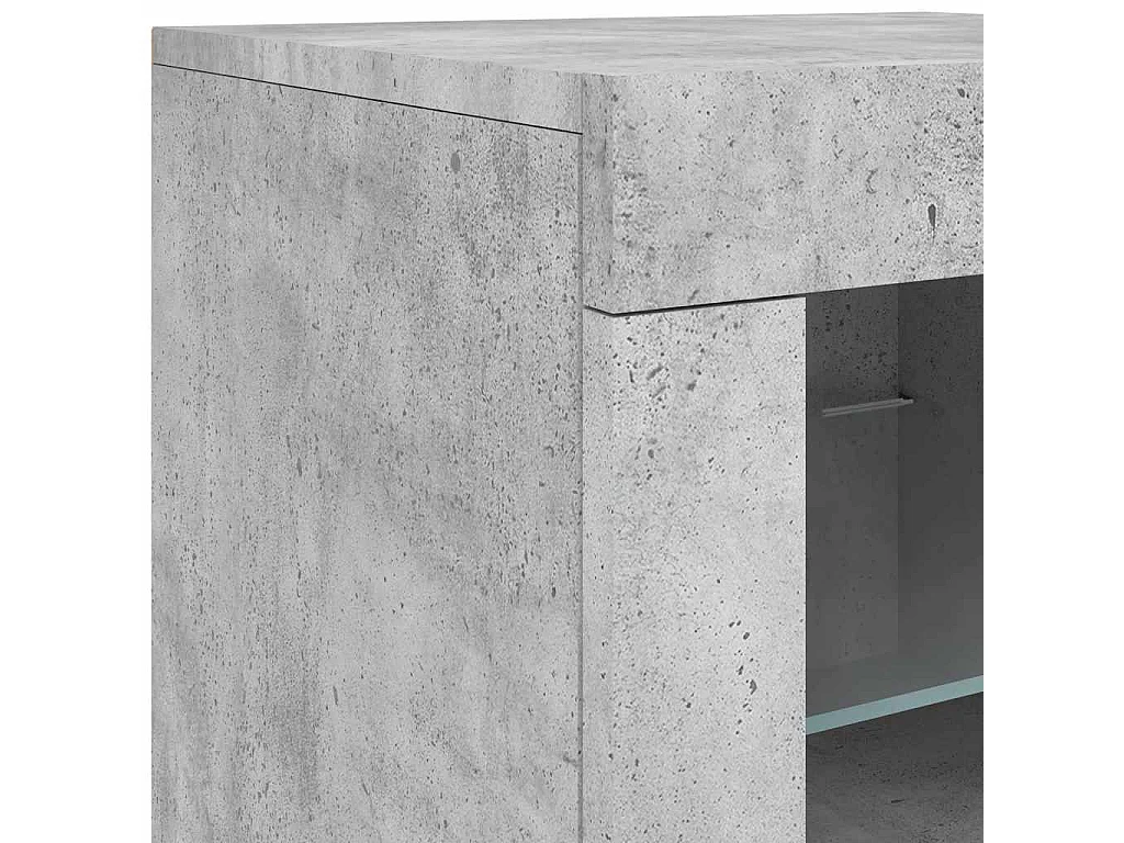 Buffet avec lumières LED gris béton 142,5x37x67 cm