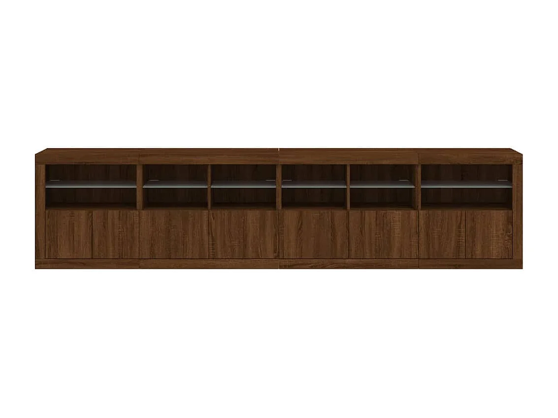 Sideboard mit LED-Leuchten Braun Eichen-Optik 283x37x67 cm