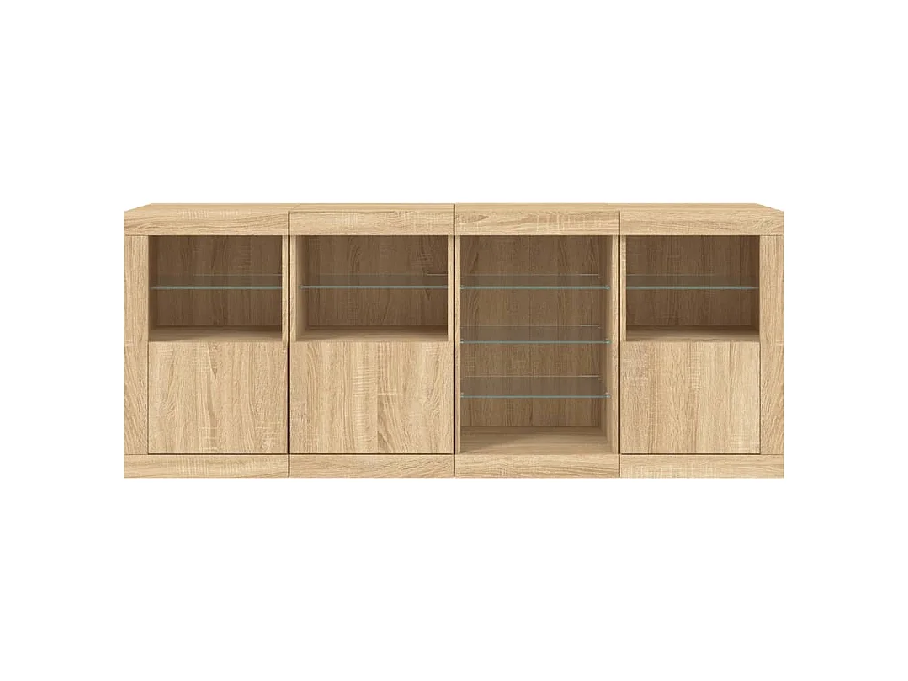 Buffet avec lumières LED chêne sonoma 164x37x67 cm