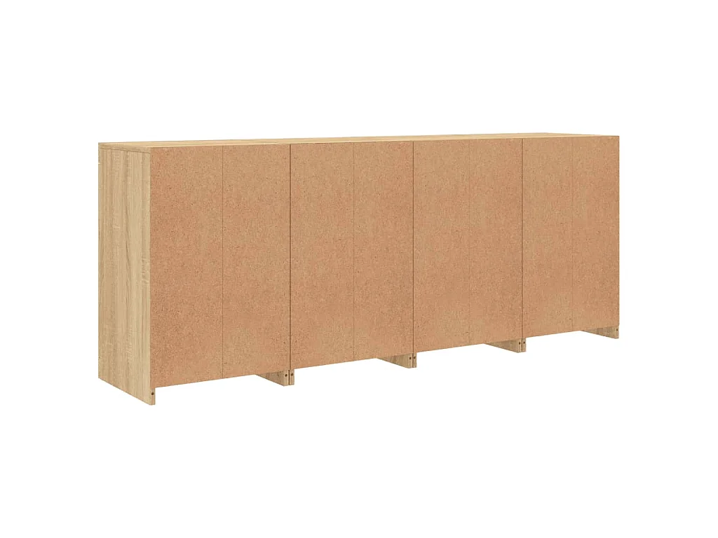 Buffet avec lumières LED chêne sonoma 164x37x67 cm