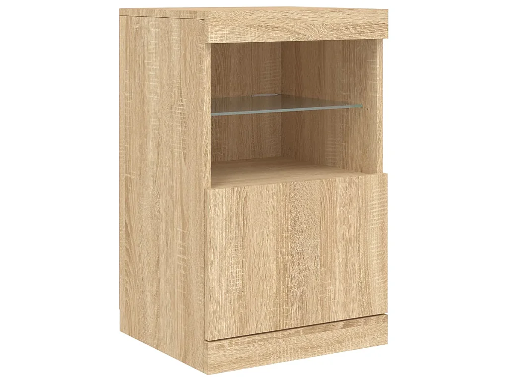 Sideboard mit LED-Leuchten Sonoma-Eiche 164x37x67 cm