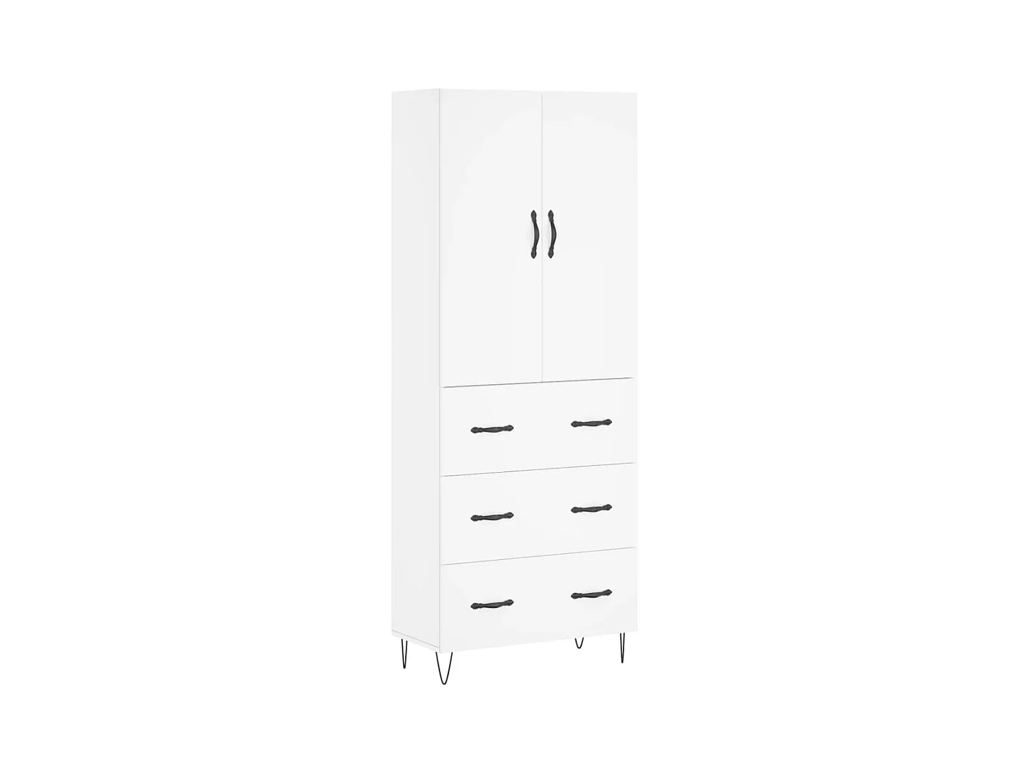 Highboard Weiß 69,5x34x180 cm Holzwerkstoff
