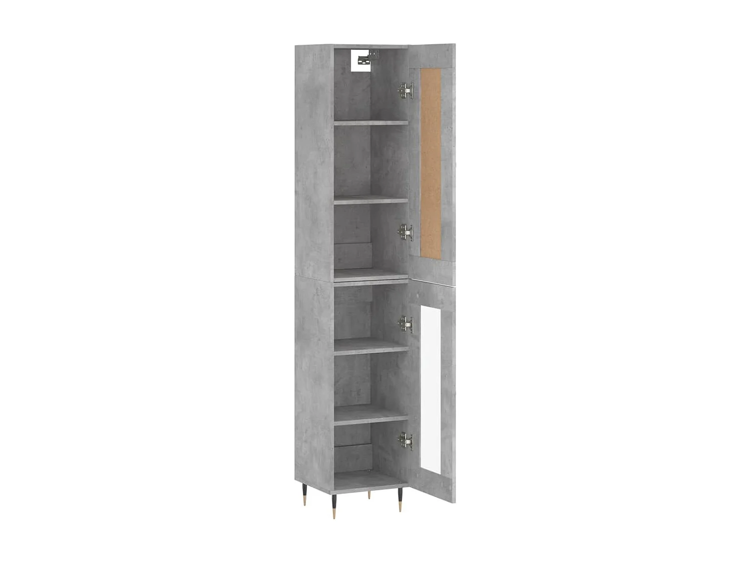 Buffet haut Gris béton 34,5x34x180 cm Bois d'ingénierie