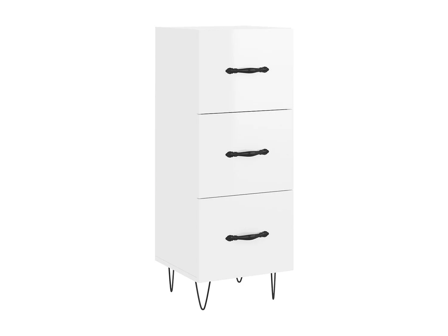 Credenza 34,5x34x180 cm in Legno Multistrato Bianco Lucido