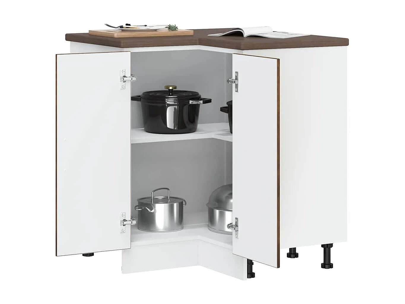 Mobile Base ad Angolo Cucina Lucca Rovere Fumo in Truciolato