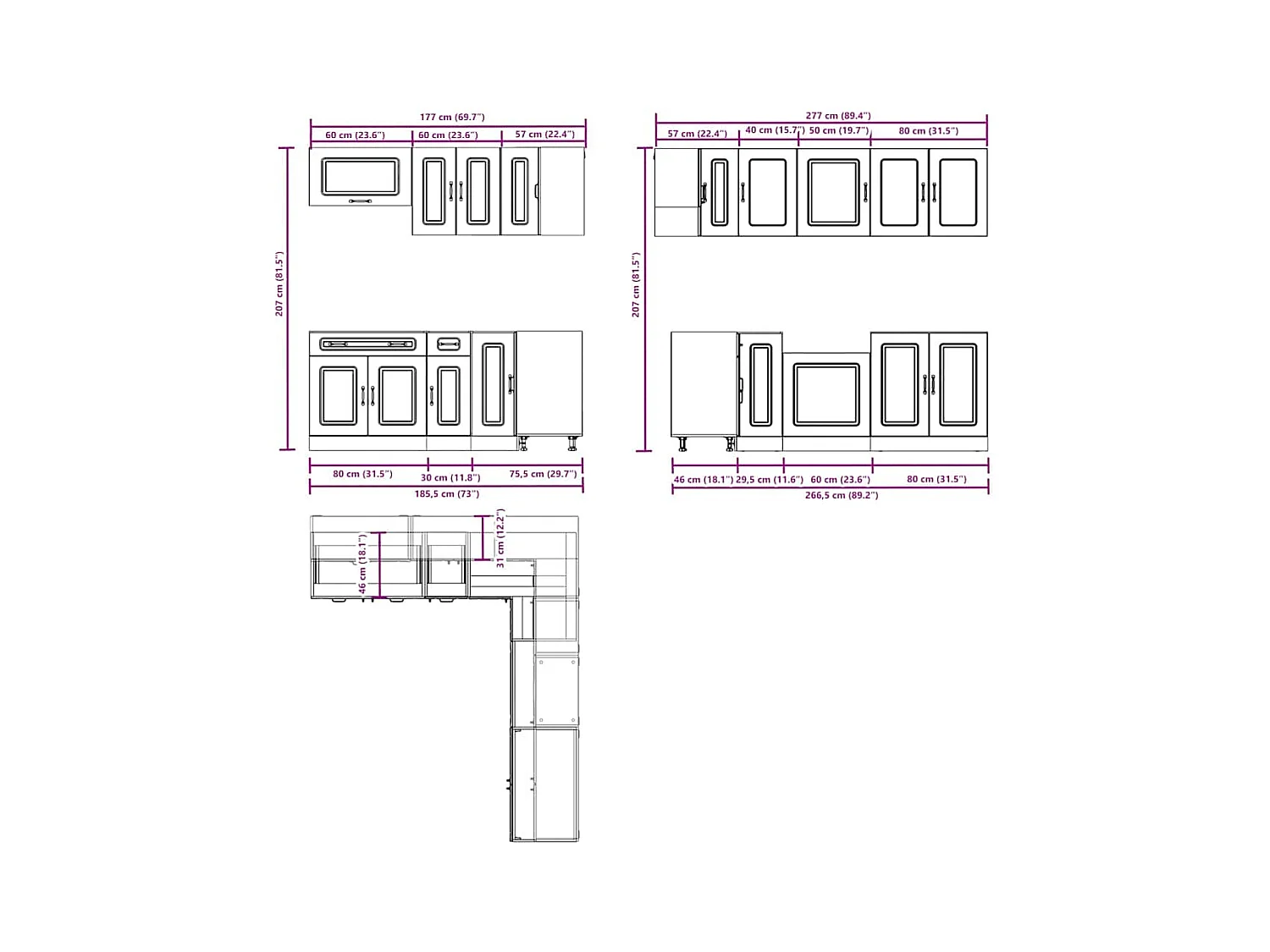 Ensemble d'armoires de cuisine 11 pcs Kalmar bois d'ingénierie