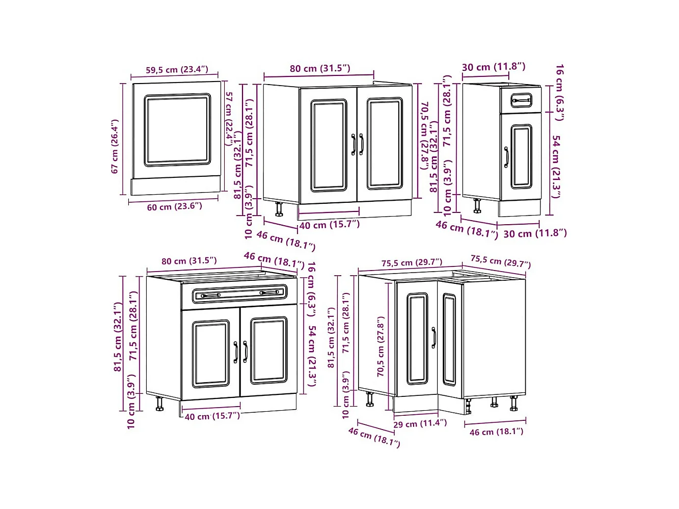 Ensemble d'armoires de cuisine 11 pcs Kalmar bois d'ingénierie