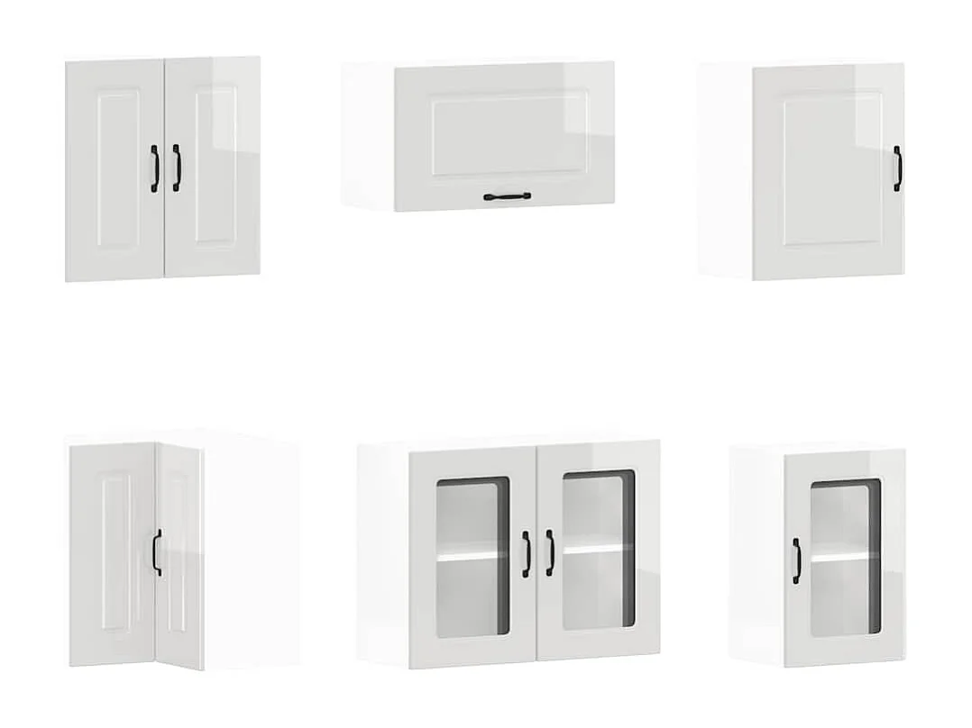 11 peças armário de cozinha conjunto Kalmar brilho branco