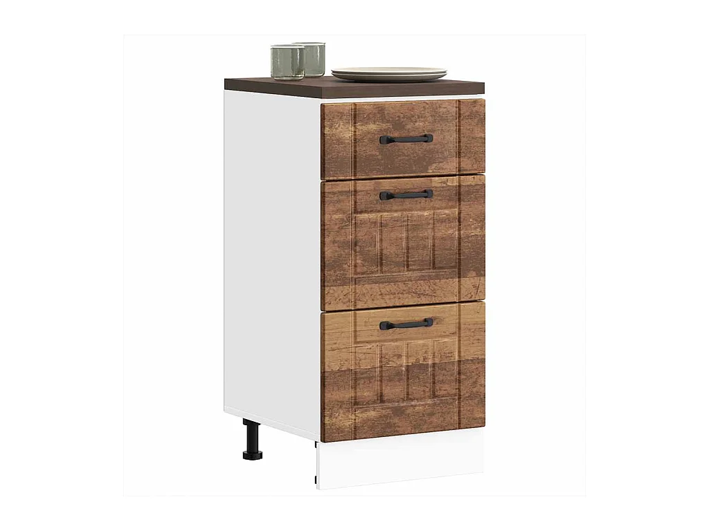 Armoire de cuisine Lucca vieux bois bois ingénierie