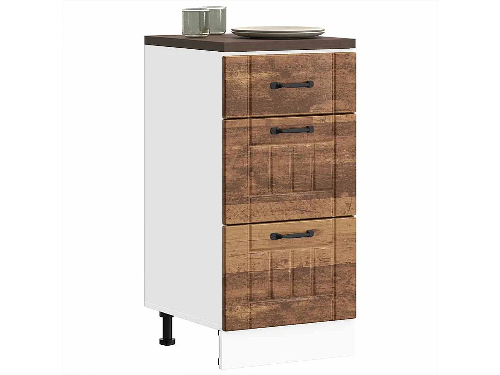 Armoire de cuisine Lucca vieux bois bois ingénierie