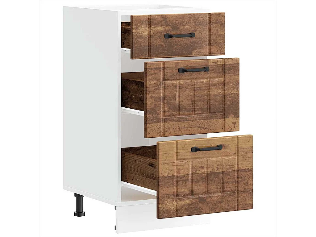 Armoire de cuisine Lucca vieux bois bois ingénierie