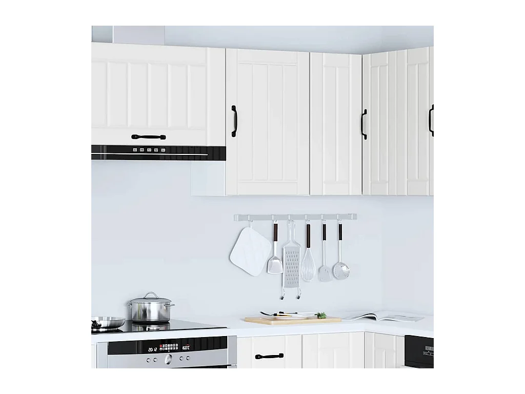 Armoire murale de cuisine Lucca blanc bois d'ingénierie