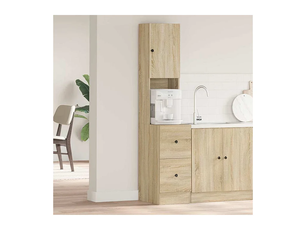 Keukenkast met lade Beige 35 x 50 x 180 cm Bewerkt hout