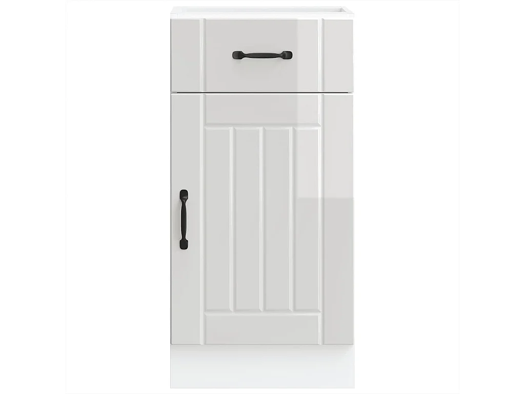 Armoire de cuisine Lucca blanc brillant bois ingénierie