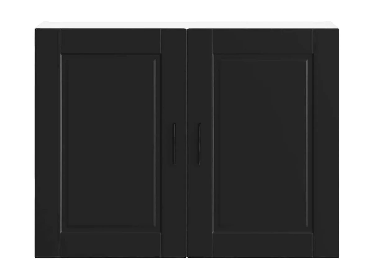 Armoire murale de cuisine Porto noir bois d'ingénierie