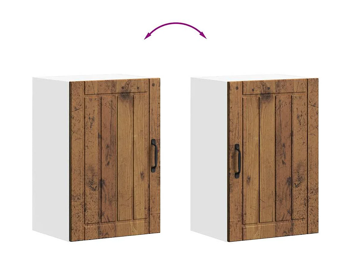 Armoire murale de cuisine Lucca vieux bois bois ingénierie