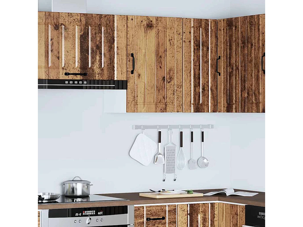 Armoire murale de cuisine Lucca vieux bois bois ingénierie