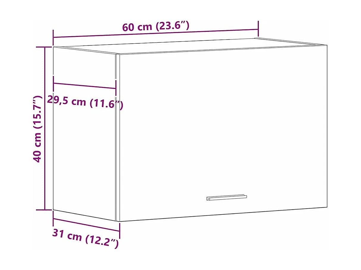 Armoire suspendue Chêne noir 60 x 31 x 60 cm Bois d'ingénierie