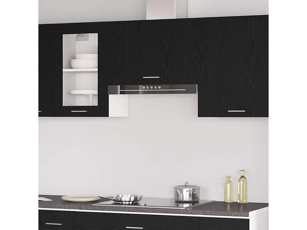 Armoire suspendue Montage mural Lyon Chêne noir 60 x 31 x 40 cm