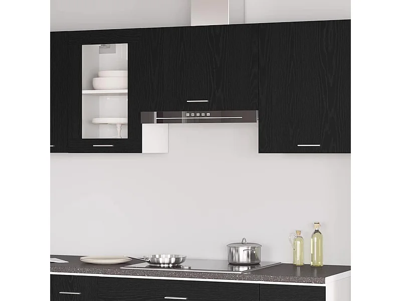 Armoire suspendue Montage mural Riga Chêne noir 60 x 31 x 60 cm