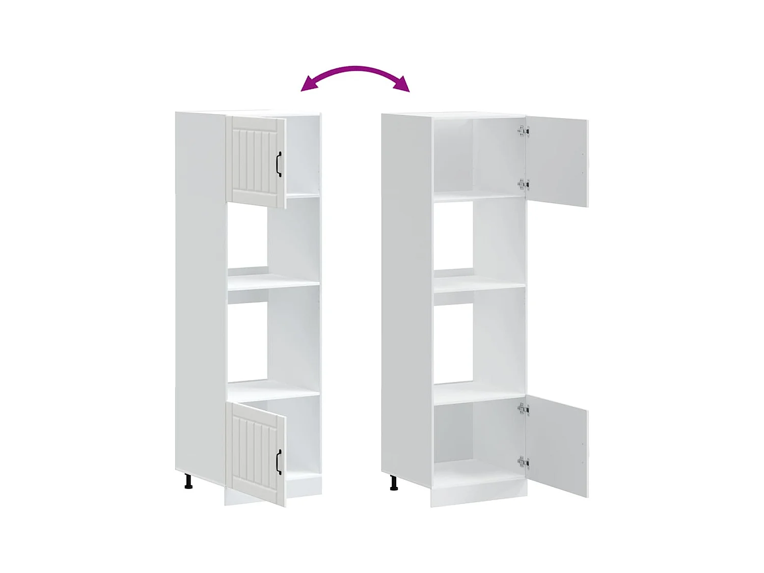 Herdumbauschränke 2 Stk. Lucca Weiß Holzwerkstoff