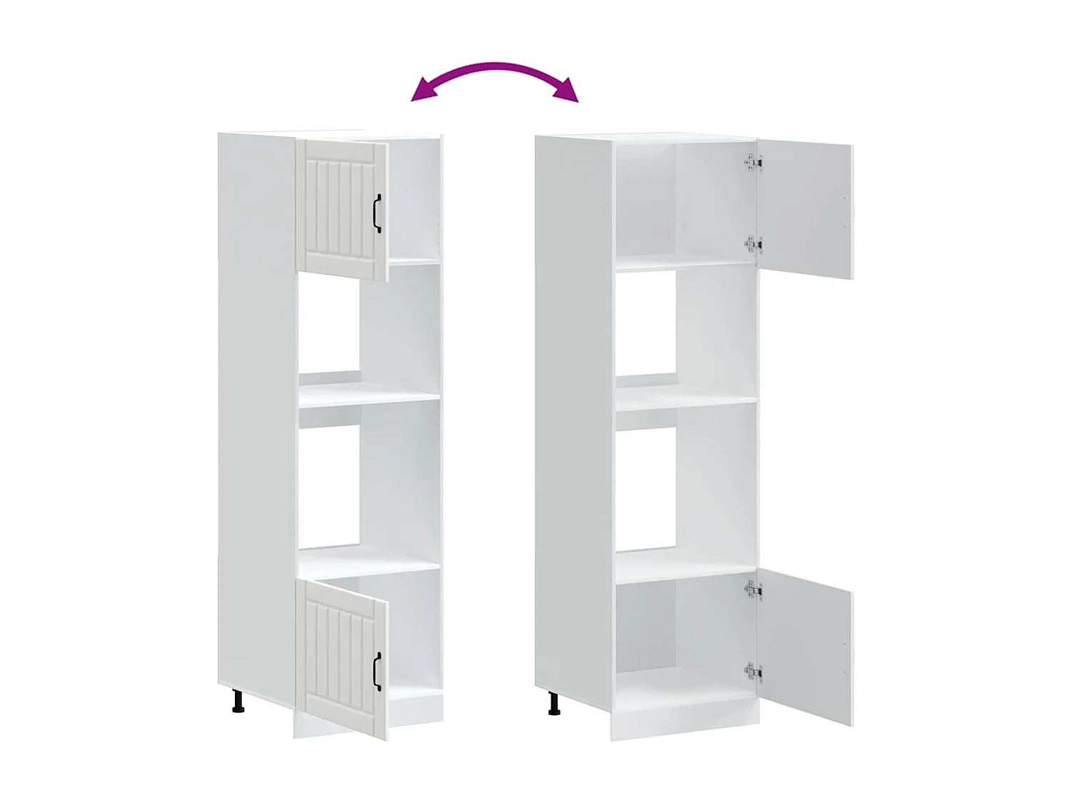 Armoires de four 2 pièces "Lucca" Bois d'ingénierie blanc