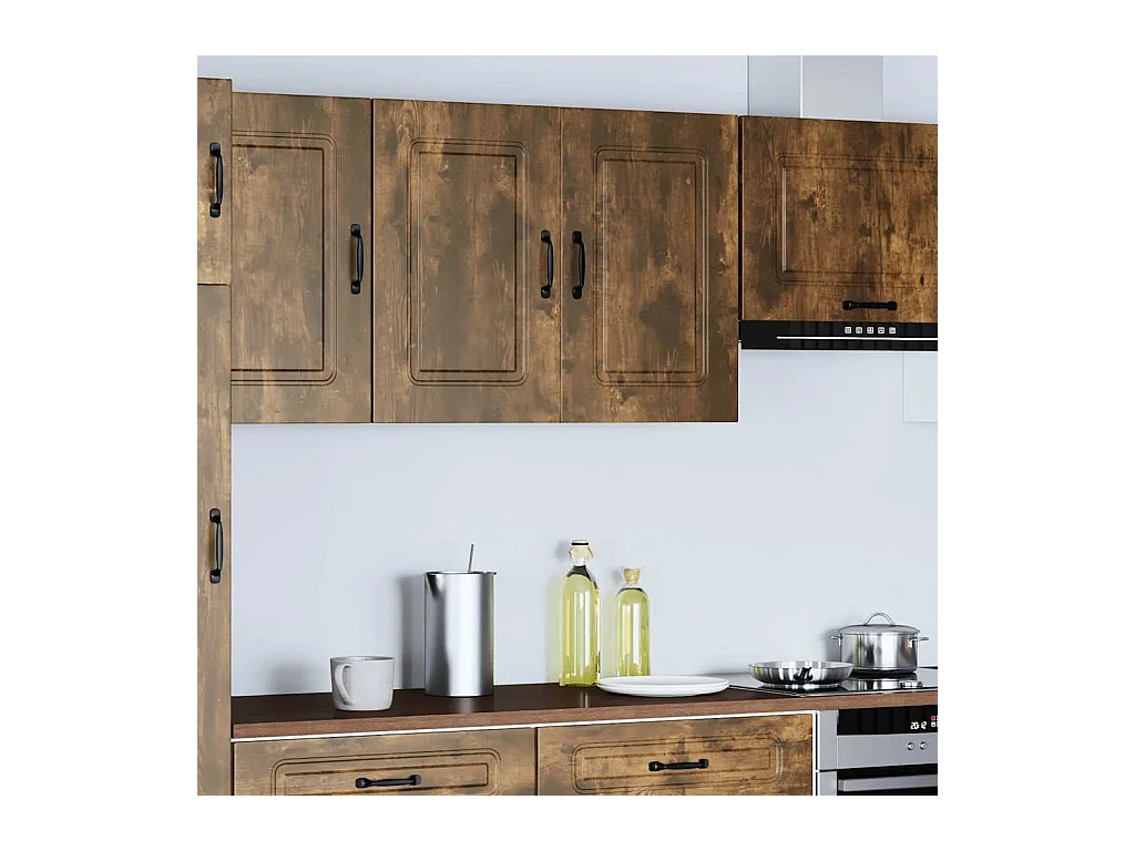 Keukenwandkast Kalmar bewerkt hout gerookt eikenkleurig