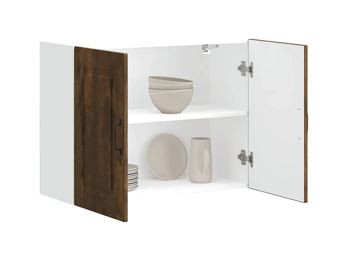 Keukenwandkast Kalmar bewerkt hout gerookt eikenkleurig