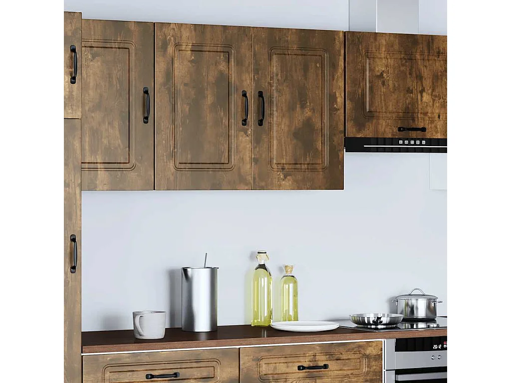 Armoire murale de cuisine Kalmar chêne fumé bois d'ingénierie