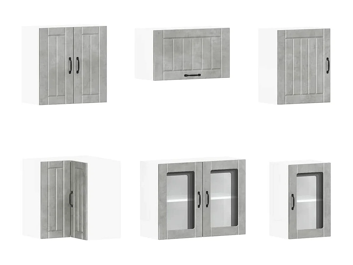 Set Mobili da Cucina 11 pz Lucca Grigio Cemento in Truciolato