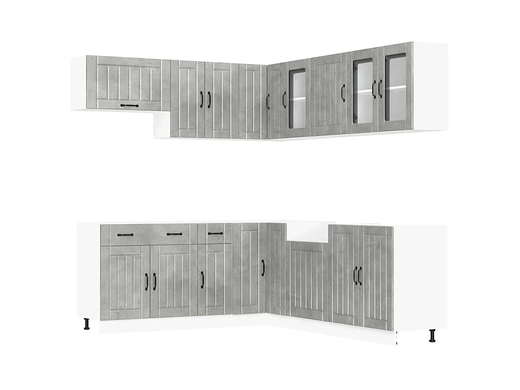 Ensemble d'armoires de cuisine 11 pcs Lucca bois d'ingénierie