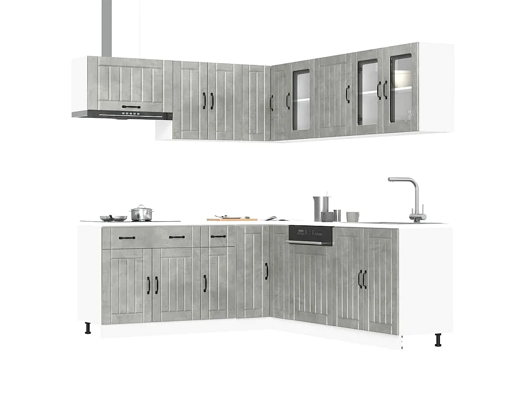 Ensemble d'armoires de cuisine 11 pcs Lucca bois d'ingénierie