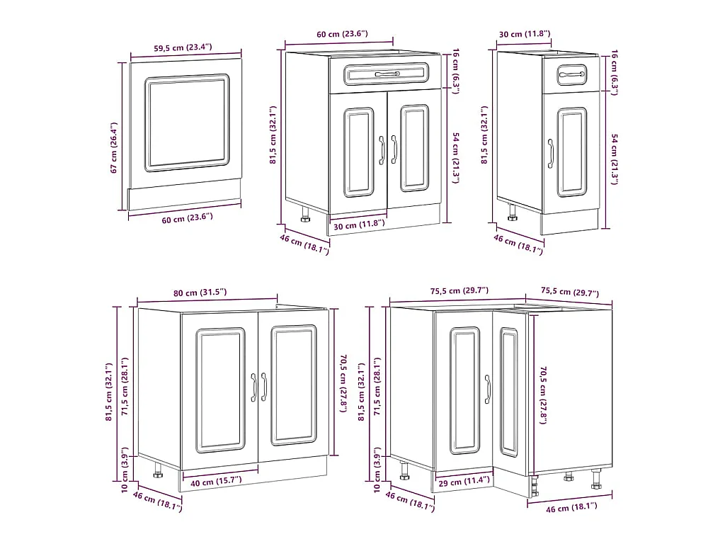 Ensemble d'armoires de cuisine 11 pcs Lucca bois d'ingénierie